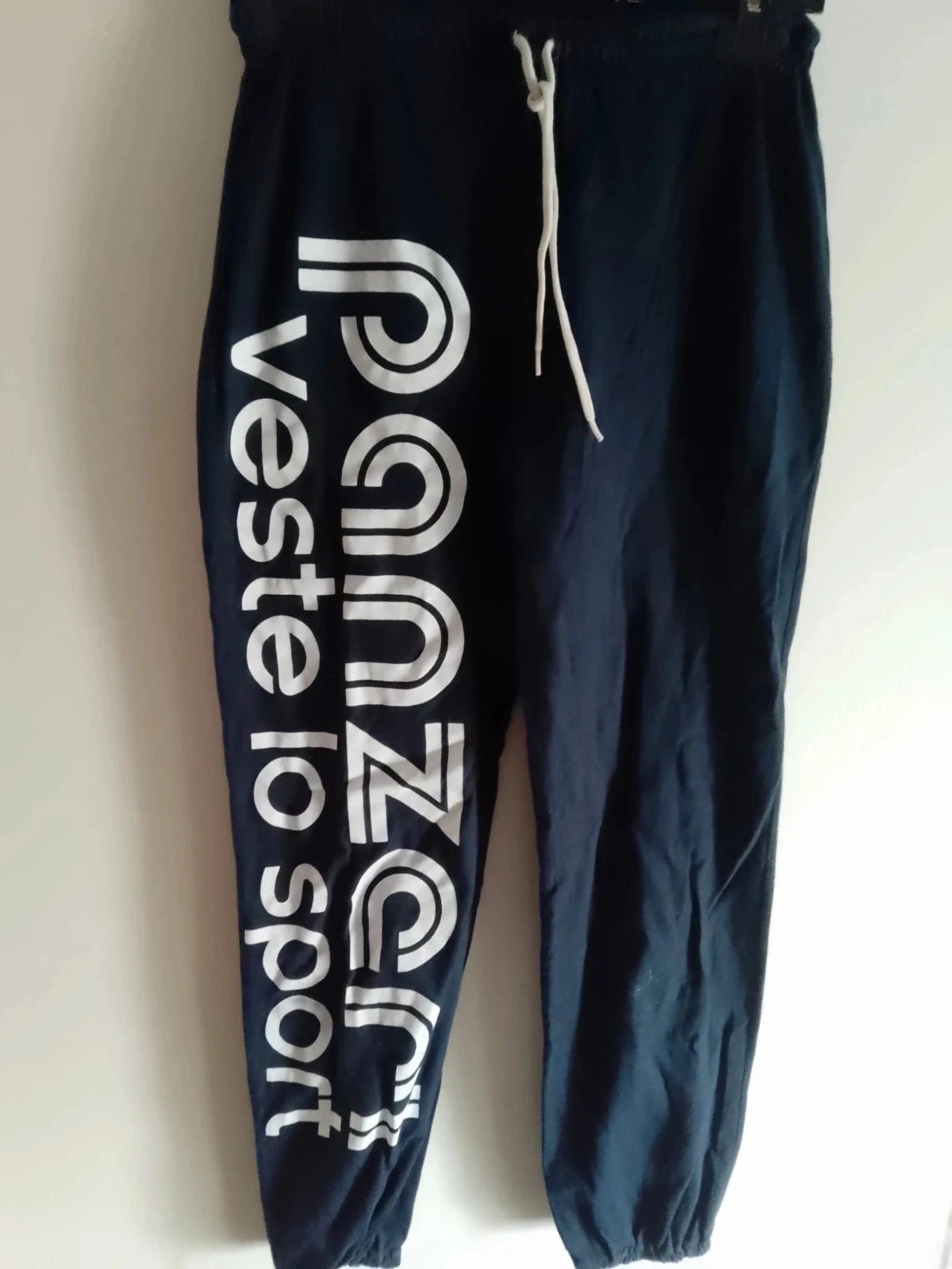 Pantalon panzeri bleu marine et blanc 36